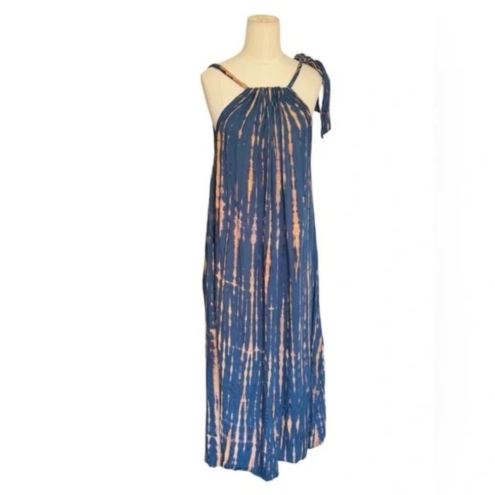 LE SALTY LABEL - Elegant Blue Tie-Dye Maxi Dress Size S/M - Picture 6 of 8